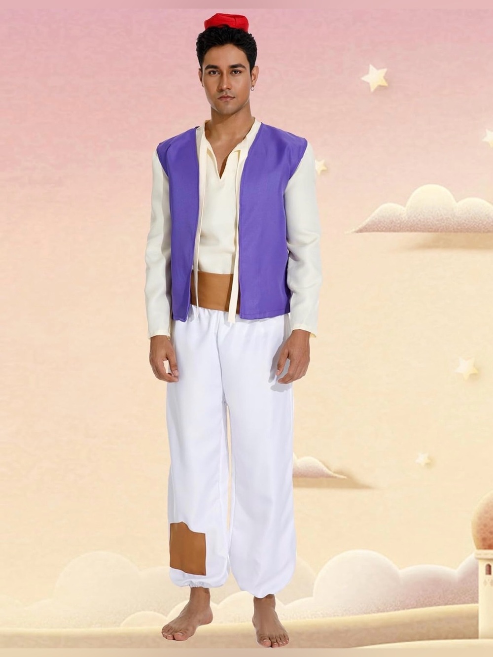 NWT Angelaicos Mens Arab Prince Costume Fairy Tale Suits Halloween Cosplay Party - Picture 2 of 9
